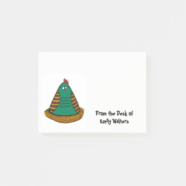 Bloco de Notas de Frango Folk Art (Frente)