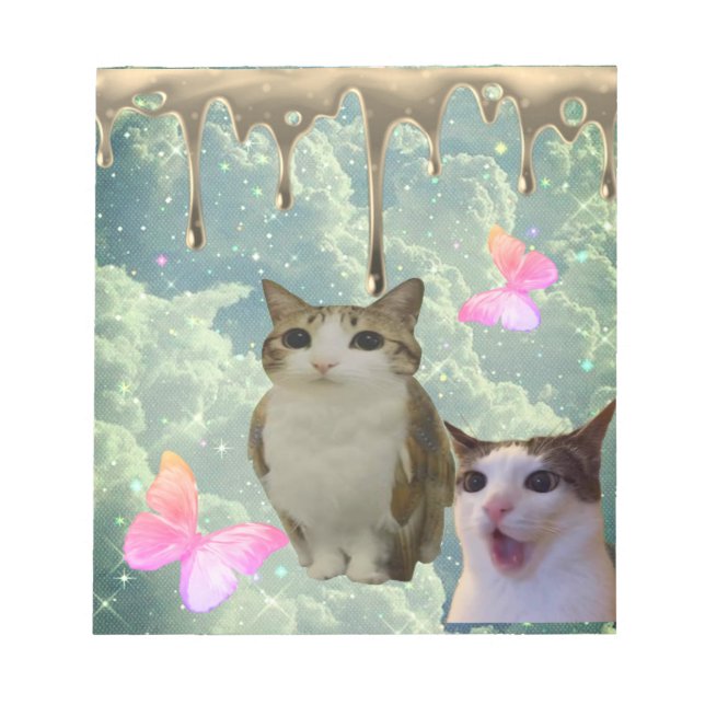 bloco de notas de gato pingando ouro (Frente)