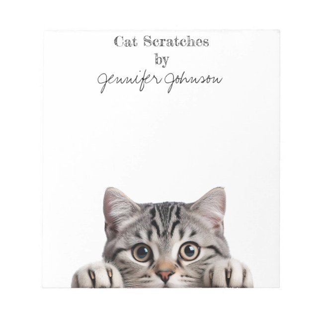 Bloco de Notas de Gato Tabby Engraçado (Frente)