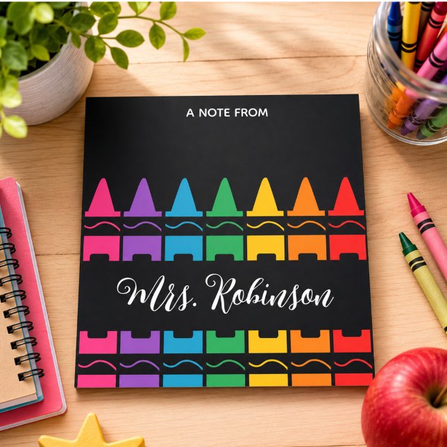 Bloco de Notas de Giz de Cera Arco-Íris para Agrad (Teacher Appreciation Rainbow Crayon Notepad)