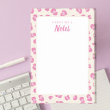 Bloco de notas de impressão rosa-chic personalizad