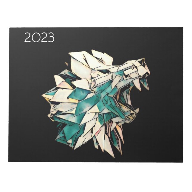 Bloco de notas de leão personalizável (Frente)