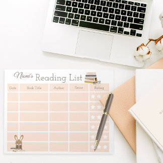 Bloco de Notas de Lista de Leitura para Crianças