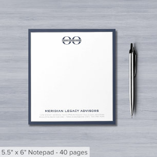 Bloco de notas de logotipo comercial personalizado