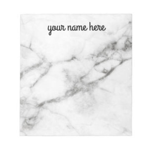 Bloco de notas de mármore cinzento personalizado
