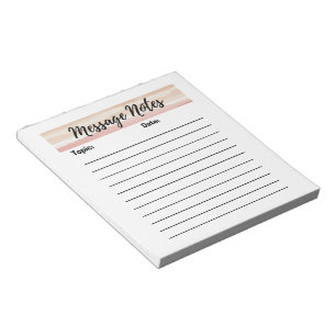 Bloco de Notas de Mensagens Listras Rosadas