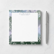 Bloco de notas de mesa floral azul e verde