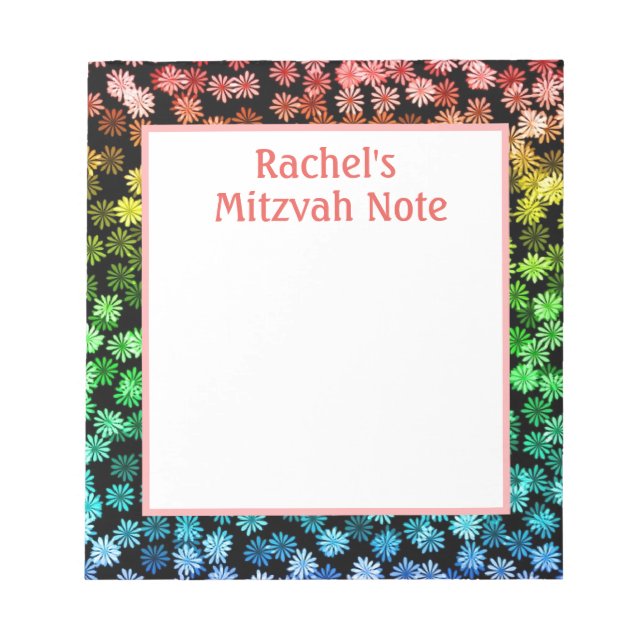 Bloco de Notas de Mitzvah das Meninas Arco-íris (Frente)