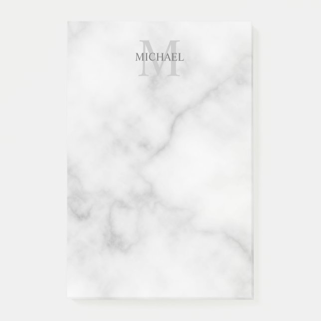 Bloco de Notas de Monograma e Nome Personalizado (Frente)