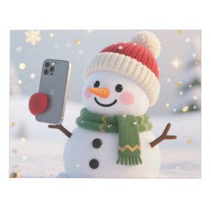 Bloco de Notas de Natal com Selfie do Boneco de Ne
