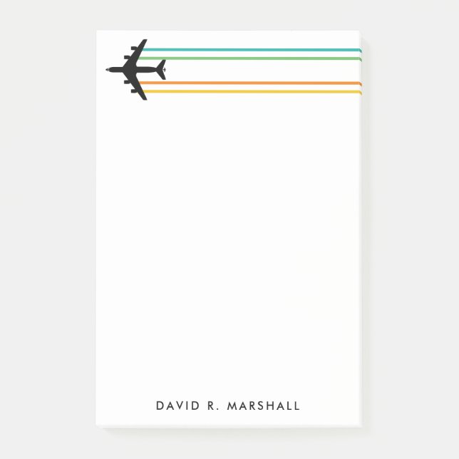 Bloco de notas de nome personalizado com striping  (Frente)