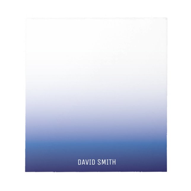 Bloco de Notas de Nome Personalizado do Ombre Azul (Frente)