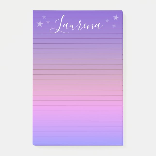 Bloco de Notas de Nome Personalizado do Starry Hue (Frente)