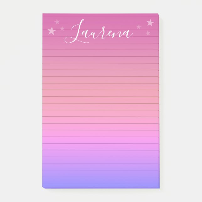 Bloco de Notas de Nome Personalizado do Starry Hue (Frente)