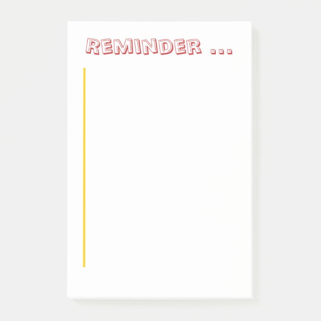Bloco de notas de nota - Lembrete (Frente)