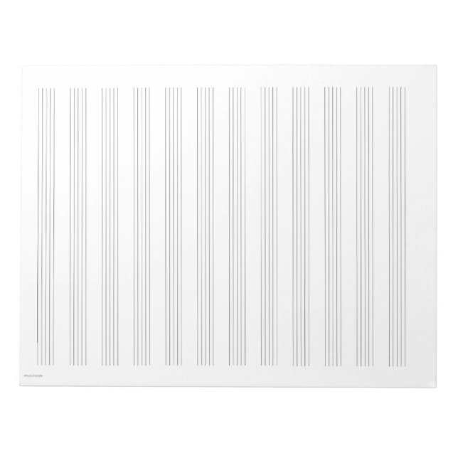 Bloco de notas de papel de música branco com 12 pa (Frente)