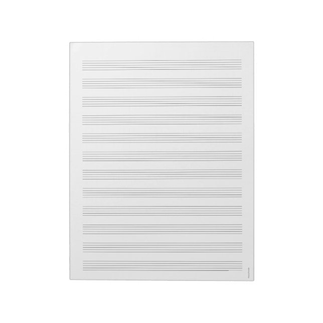 Bloco de notas de papel de música branco com 12 pa (Invertido)