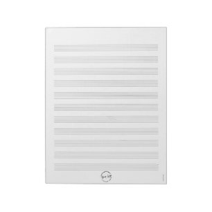 Bloco de Notas de Papel de Música Branco com Logot