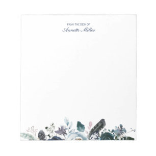 Bloco de Notas de Papelaria Pessoal Naval Boho Flo