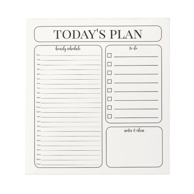 Bloco de Notas de Planeamento Diário Minimalista | (Frente)