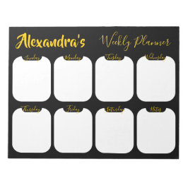 Bloco de notas de planejador semanal simples perso