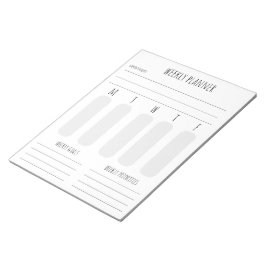 bloco de notas de planejamento semanal