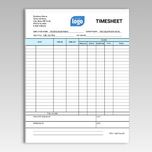 Bloco De Notas De Planilha De Tempo De Negócios De
