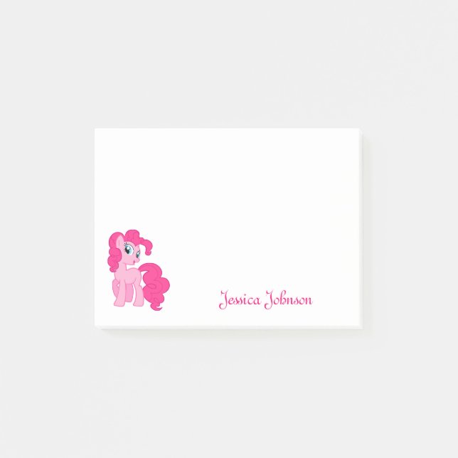 Bloco de notas de Pony, Cor-de-Rosa, Personalizado (Frente)