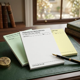 Bloco de Notas de Prescrição Terapêutica Personali
