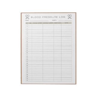 Bloco de notas de pressão arterial