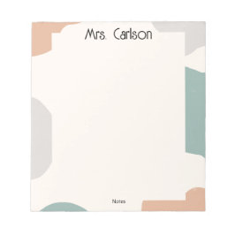 Bloco de Notas de Professor Cores Pastel Boho Simp
