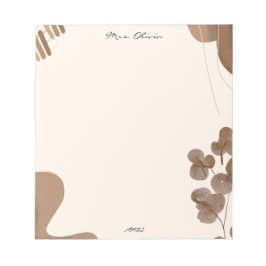 Bloco de Notas de Professora Floral Pincel