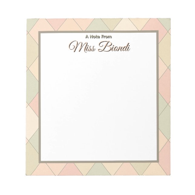 Bloco De Notas De Professores Personalizado - Uma  (Frente)