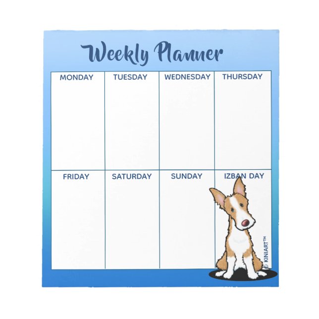 Bloco de Notas de Programação Semanal do KiniArt I (Frente)