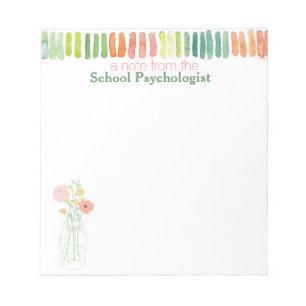 Bloco de Notas de Psicólogo Escolar Watercolor Sch