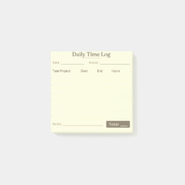 Bloco de Notas de Registro de Tempo de Trabalho – 