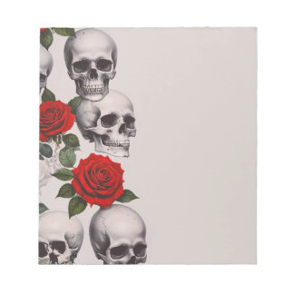 Bloco de notas de Rosas de Skulls