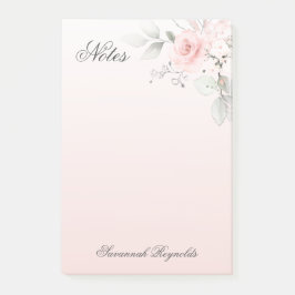 Bloco de Notas de ROSAS FLORAL PINK de Nome Person