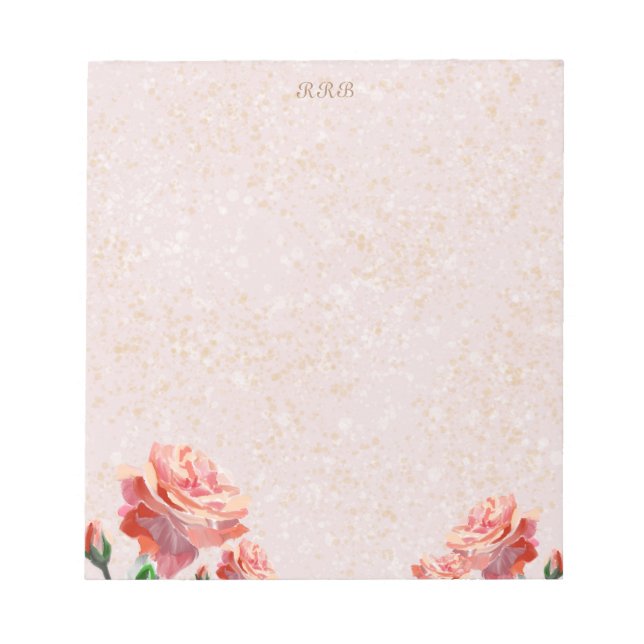 Bloco de notas de Rosas personalizado (Frente)