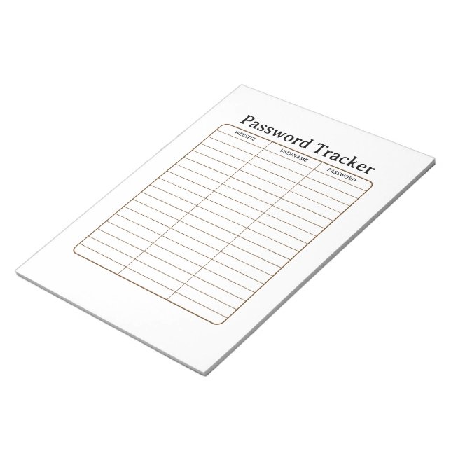 Bloco de Notas de Senhas Minimalista (Inclinado)