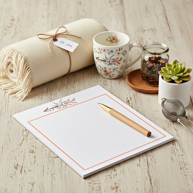 Bloco de notas de seta floral personalizado (Criador carregado)