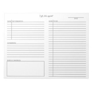 Bloco de notas de tarefa ADHD