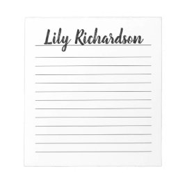 Bloco de notas de tendência minimalista preto e br