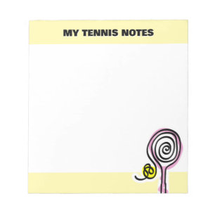 Bloco de notas de tênis fofo com desenho de raquet