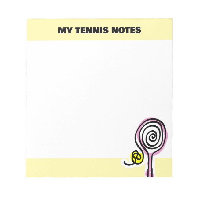 Bloco de notas de tênis fofo com desenho de raquet (Frente)