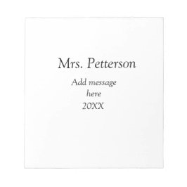 Bloco De Notas De volta à apreciação dos professores da escola, a