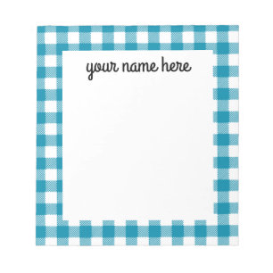 Bloco de notas de Xadrez azul personalizado