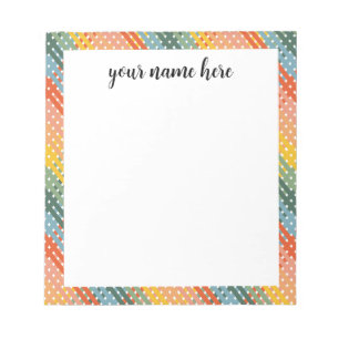 Bloco de notas de Xadrez colorido personalizado