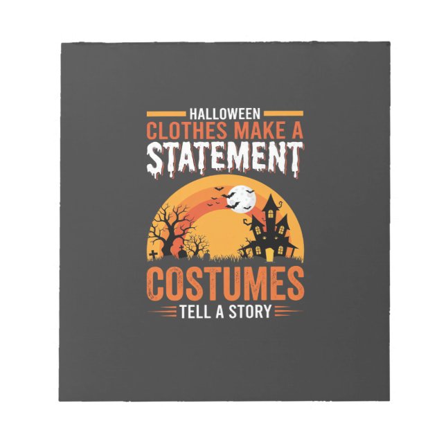Bloco De Notas Declaração de Fantasias de Halloween Projeto Casa  (Frente)