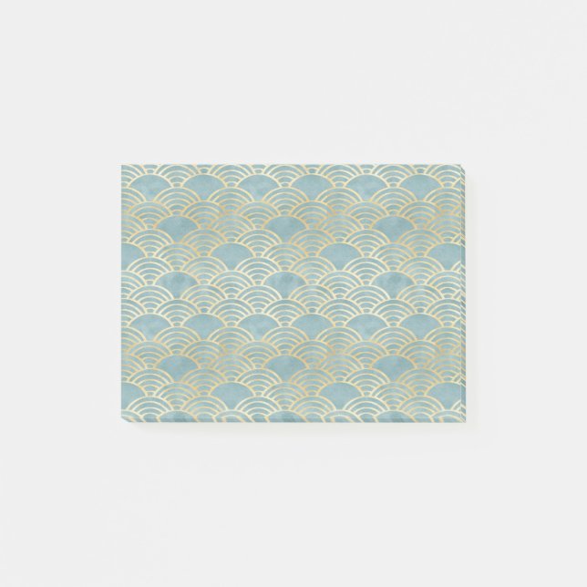 Bloco De Notas Deco de arte verde, bonito, metálico,elegante,chic (Frente)